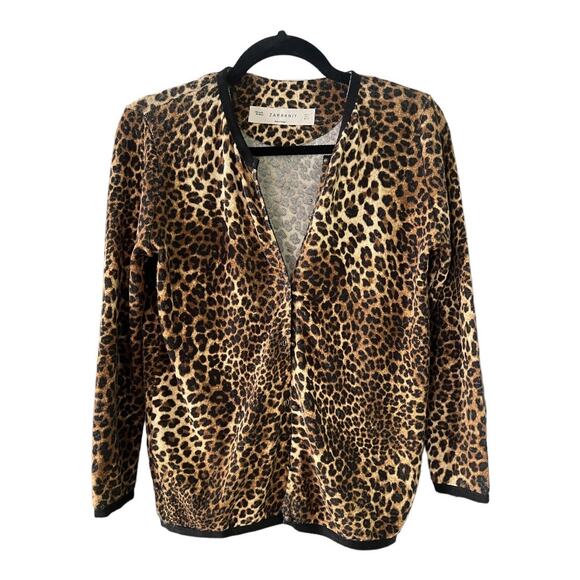 Zara cheetah print cardigan size S - Picture 1 of 6